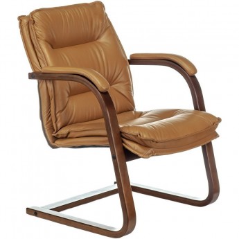 Кресло БЮРОКРАТ T-9927WALNUT-AV горчичное, кожа/дерево Кресло БЮРОКРАТ T-9927WALNUT-AV горчичное, кожа/дерево