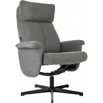 Кресло для дома БЮРОКРАТ _BARON с пуфом серый