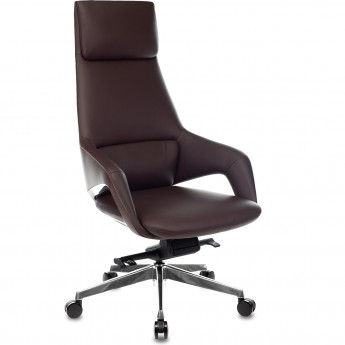 Кресло руководителя БЮРОКРАТ _DAO-2 коричневое, кожа