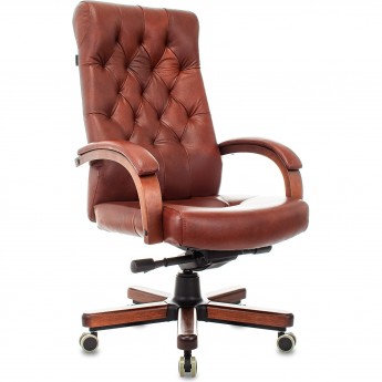 Кресло руководителя БЮРОКРАТ T-9928WALNUT светло-коричневое, кожа Кресло руководителя БЮРОКРАТ T-9928WALNUT светло-коричневое, кожа